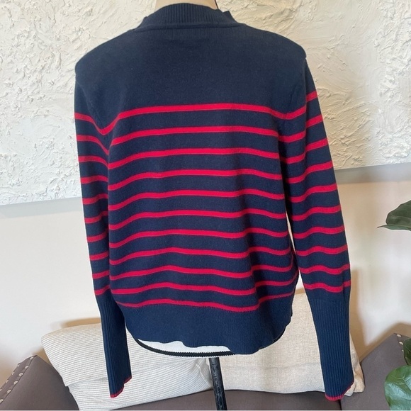 La Ligne x Target Navy Blue Red Striped Sweater Women Plus 1X Crew Neck Cashmere - Picture 5 of 8